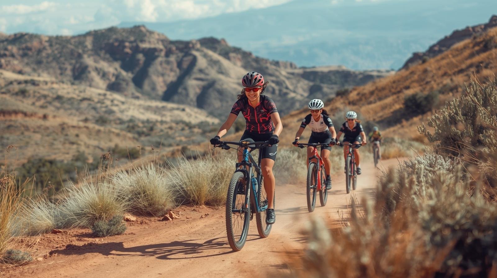 Mountain bikers riding a trail in Suncrest Utah